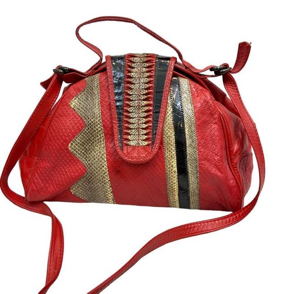 RARE‎ Vintage San Marco Brand Genuine Leather Large Handbag - Picture 1 of 15